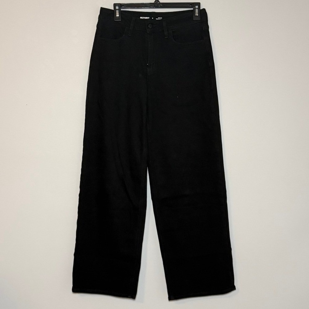 Old Navy Womens High-Rise Wow Wide Leg Jeans Black Jack S/543047-00 Size 6